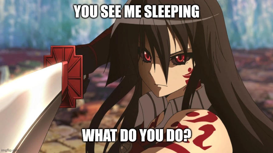 . | YOU SEE ME SLEEPING; WHAT DO YOU DO? | image tagged in e | made w/ Imgflip meme maker