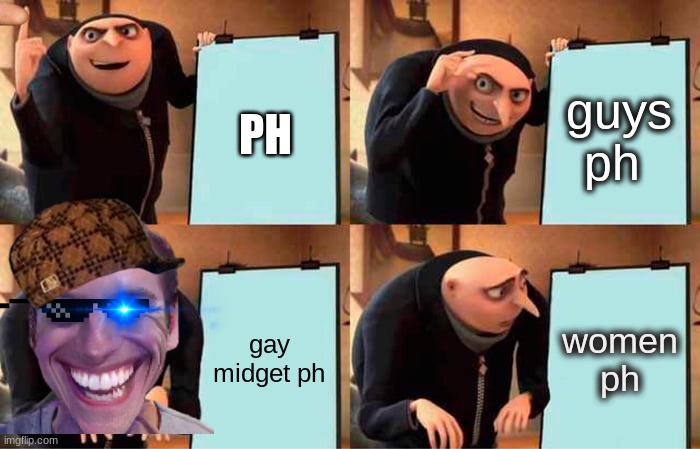 ph | guys ph; PH; gay midget ph; women ph | image tagged in memes,gru's plan | made w/ Imgflip meme maker