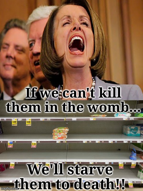 Liberal Infanticide Agenda |  If we can't kill them in the womb... We'll starve them to death!! | image tagged in abortion is murder | made w/ Imgflip meme maker