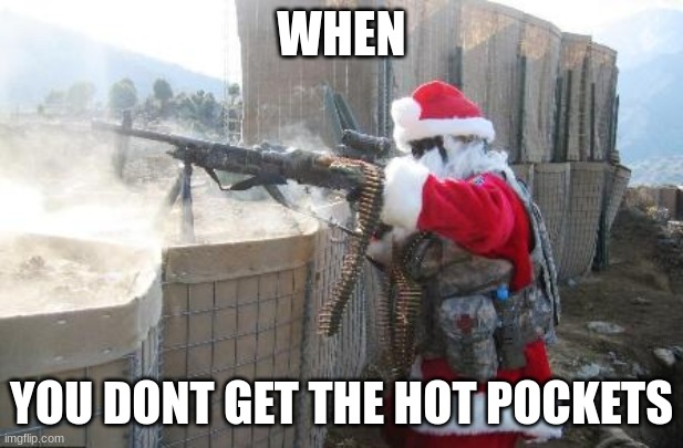 Hohoho | WHEN; YOU DONT GET THE HOT POCKETS | image tagged in memes,hohoho | made w/ Imgflip meme maker