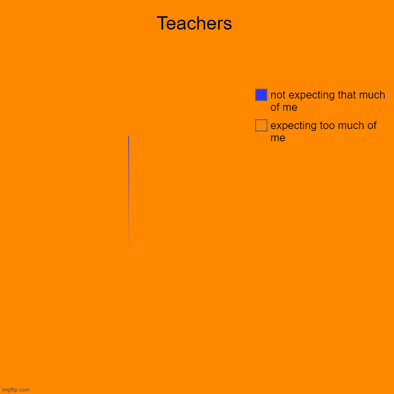 Teachers | expecting too much of me, not expecting that much of me | image tagged in charts,pie charts | made w/ Imgflip chart maker