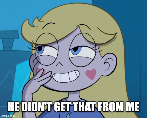 HE DIDN'T GET THAT FROM ME | image tagged in star butterfly | made w/ Imgflip meme maker
