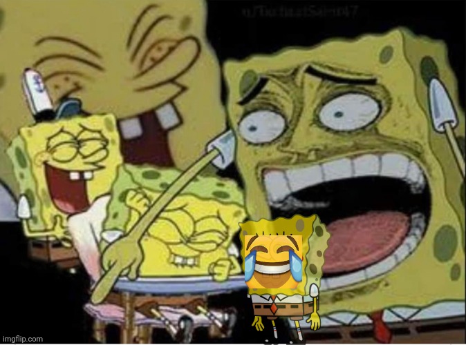 Sponge Bob laughing | image tagged in sponge bob laughing | made w/ Imgflip meme maker