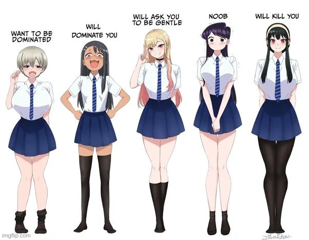 saw this on hero hei | image tagged in nagatoro,uzaki chan,spy x family,yor forger,marin,komi | made w/ Imgflip meme maker