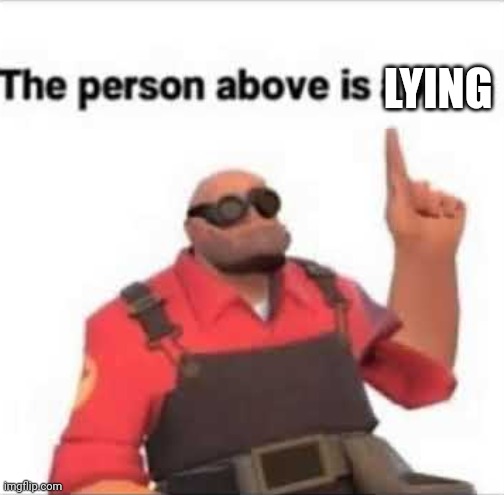 the person above is above | LYING | image tagged in the person above is above | made w/ Imgflip meme maker