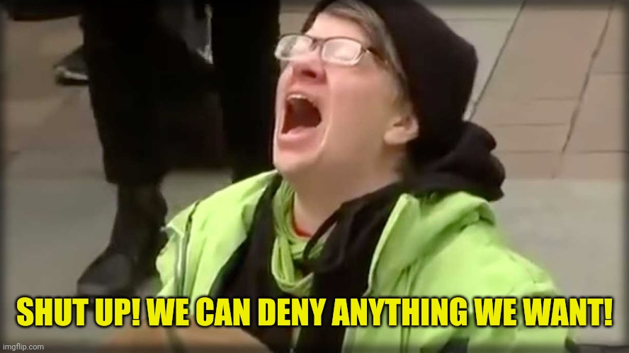 Trump SJW No | SHUT UP! WE CAN DENY ANYTHING WE WANT! | image tagged in trump sjw no | made w/ Imgflip meme maker