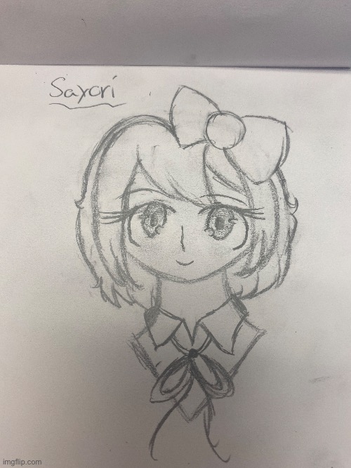 Tried drawing Sayori from DDLC- Why does it look so weird TwT | made w/ Imgflip meme maker