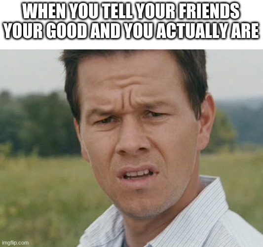 When does that ever happen | WHEN YOU TELL YOUR FRIENDS YOUR GOOD AND YOU ACTUALLY ARE | image tagged in huh | made w/ Imgflip meme maker