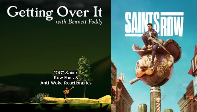 Getting over Saints Row | "OG" Saints Row Fans & Anti-Woke Reactionaries | image tagged in getting over it,saints row,gaming | made w/ Imgflip meme maker