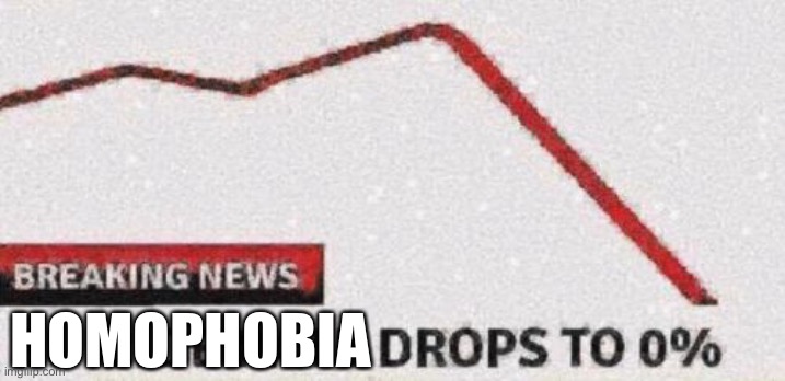Suicide rates drop | HOMOPHOBIA | image tagged in suicide rates drop | made w/ Imgflip meme maker