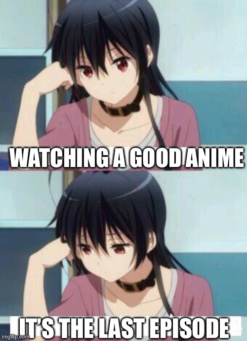 Can someone relate ;-; | WATCHING A GOOD ANIME; IT’S THE LAST EPISODE | image tagged in anime,tv,sad | made w/ Imgflip meme maker