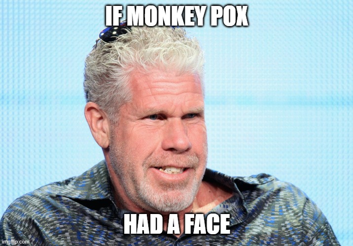 Monkey Pox is the next thing | IF MONKEY POX; HAD A FACE | image tagged in ron perlman | made w/ Imgflip meme maker