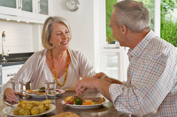 High Quality Older Couple at Breakfast Blank Meme Template