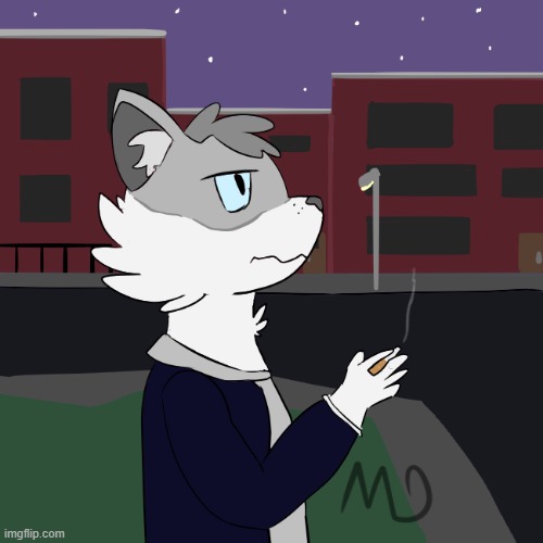 Sorry I don't post much, but here's some art. (My art and character, don't smoke kids) | image tagged in furry,art,drawings,cats,smoking | made w/ Imgflip meme maker