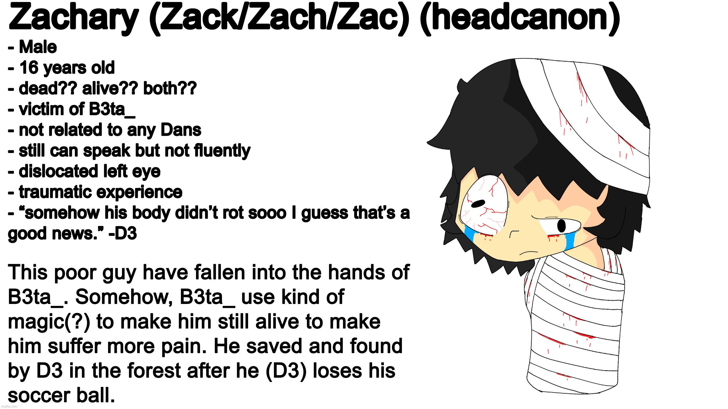 Have this headcanon character stuck in my head for a while (blood warning hhhhhh) | made w/ Imgflip meme maker