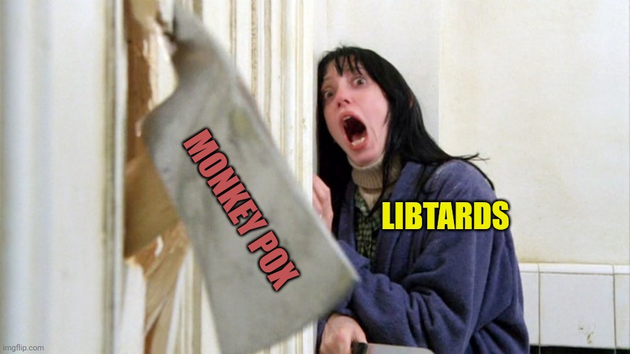 One case and they're freaking out. | MONKEY POX; LIBTARDS | image tagged in here comes johny axe | made w/ Imgflip meme maker