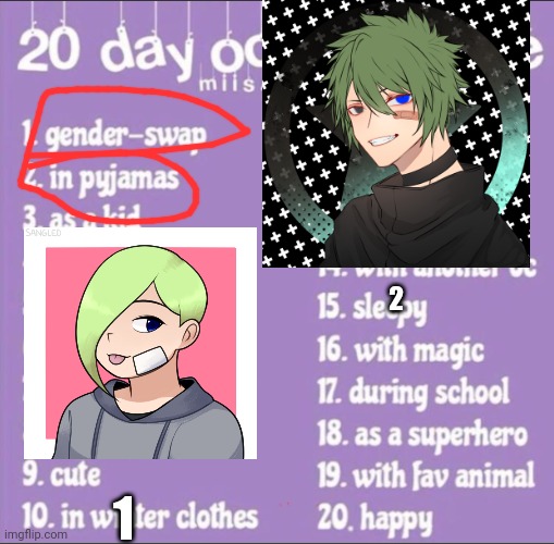 20 day oc challenge |  2; 1 | image tagged in 20 day oc challenge | made w/ Imgflip meme maker