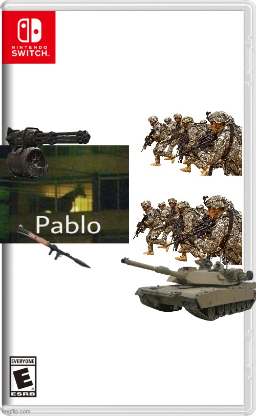 pablo the horse vs the military | image tagged in nintendo switch | made w/ Imgflip meme maker