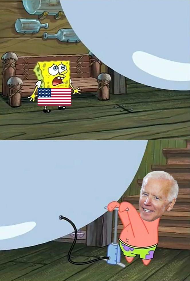 High Quality Biden inflation bubble Blank Meme Template