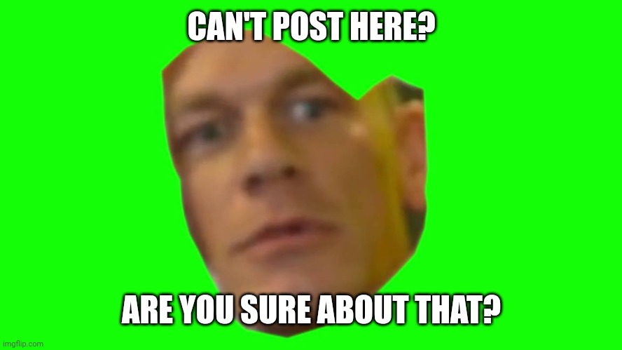 Are you sure about that? (Cena) | CAN'T POST HERE? ARE YOU SURE ABOUT THAT? | image tagged in are you sure about that cena | made w/ Imgflip meme maker