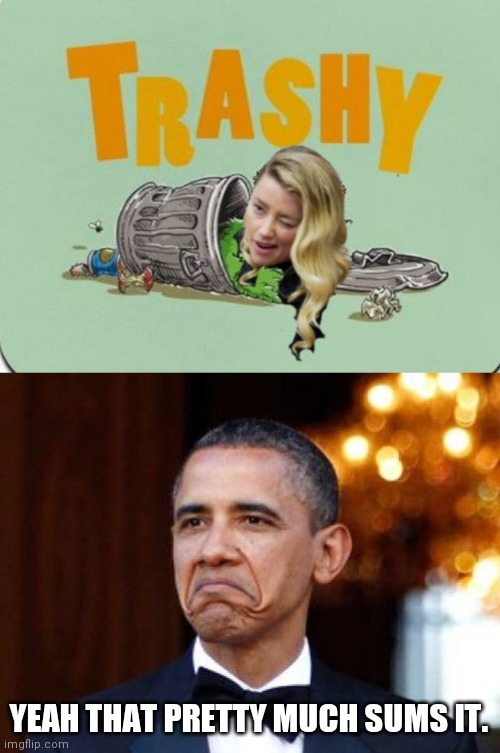 Truth hurts | YEAH THAT PRETTY MUCH SUMS IT. | image tagged in amber heard,truth hurts,trash right,oscar the grouch,johnny depp,barack obama | made w/ Imgflip meme maker