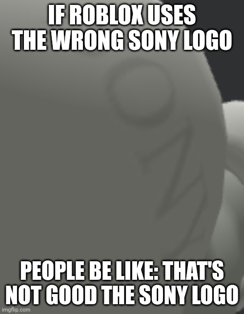 roblox uses wrong sony logo | IF ROBLOX USES THE WRONG SONY LOGO; PEOPLE BE LIKE: THAT'S NOT GOOD THE SONY LOGO | image tagged in sony | made w/ Imgflip meme maker