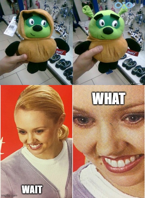 Shrek? | WHAT; WAIT | image tagged in wait what,toy fails,design fails,memes,funny | made w/ Imgflip meme maker