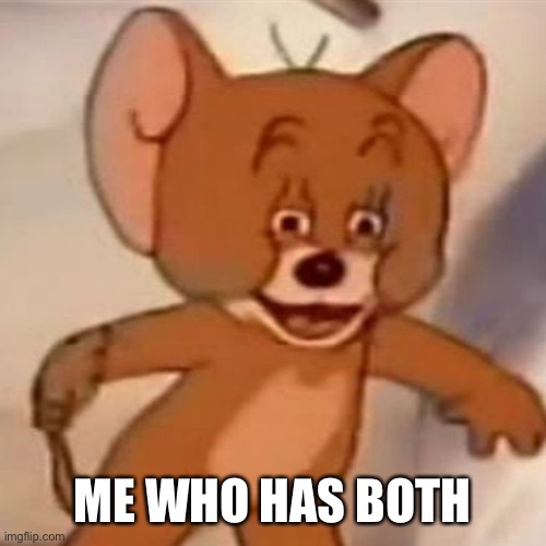 Polish Jerry | ME WHO HAS BOTH | image tagged in polish jerry | made w/ Imgflip meme maker