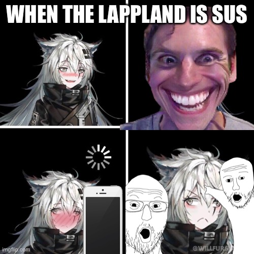 Mad NPC Arknights | WHEN THE LAPPLAND IS SUS | image tagged in mad npc arknights | made w/ Imgflip meme maker