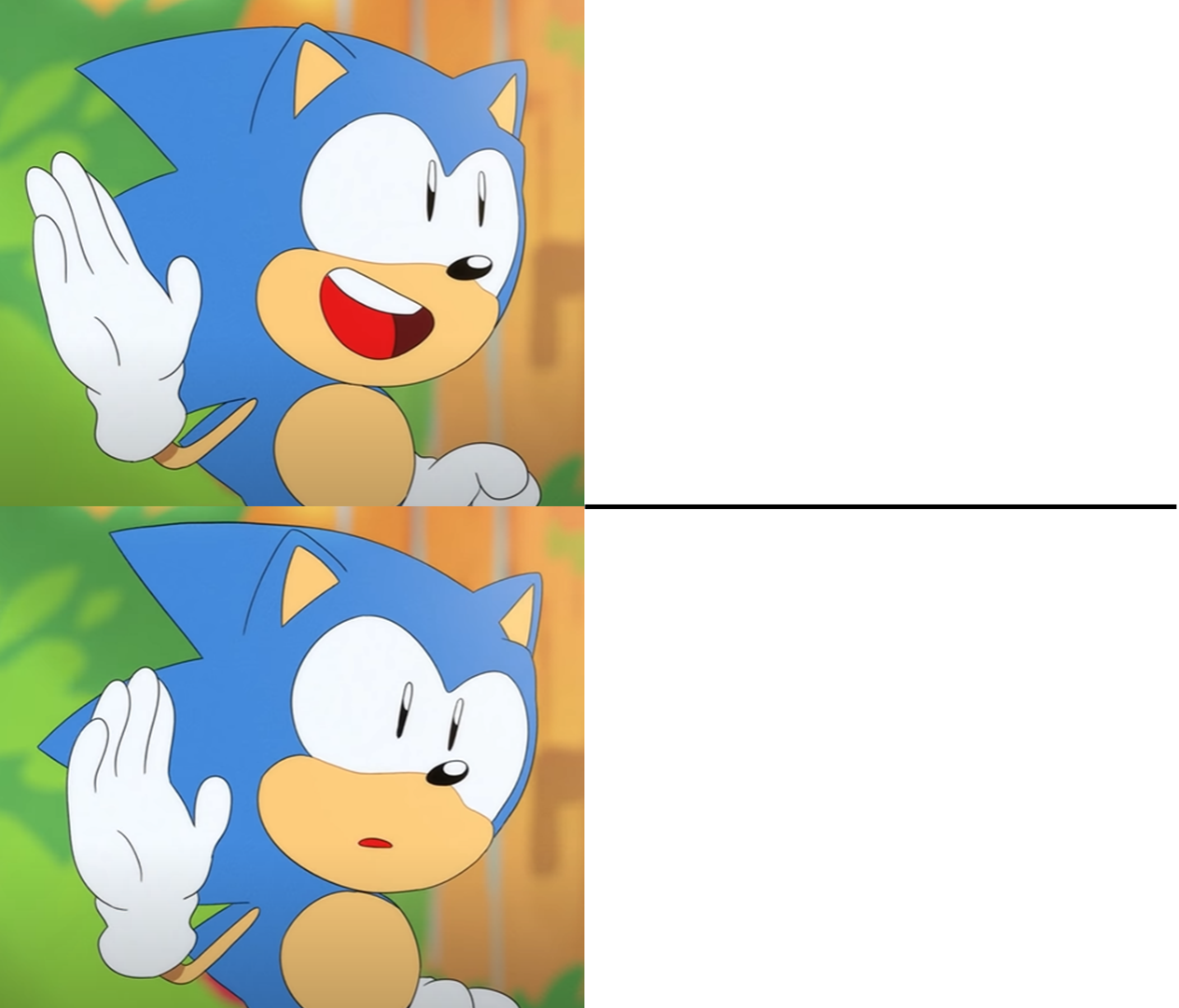 High Quality Sonic Excited Meme Blank Meme Template