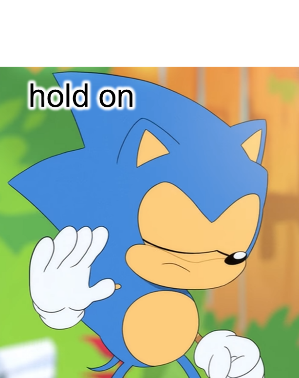 Sonic Hold on Blank Meme Template