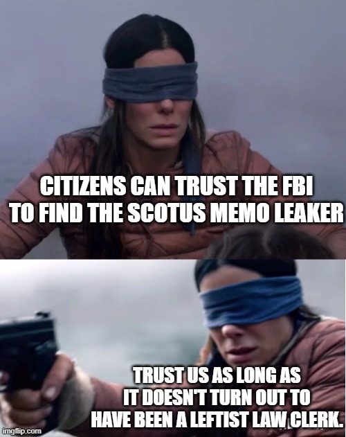 Okay . . . there ARE a few stipulations. | CITIZENS CAN TRUST THE FBI TO FIND THE SCOTUS MEMO LEAKER; TRUST US AS LONG AS IT DOESN'T TURN OUT TO HAVE BEEN A LEFTIST LAW CLERK. | image tagged in stipulations | made w/ Imgflip meme maker