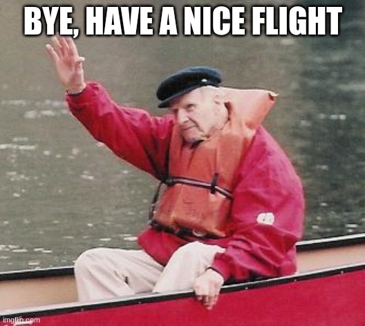 BYE, HAVE A NICE FLIGHT | image tagged in byebyewinamp | made w/ Imgflip meme maker