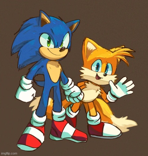 Movie Sonic and Tails | image tagged in sonic the hedgehog,tails the fox,sonic art | made w/ Imgflip meme maker