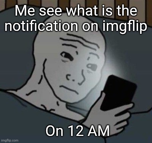 Imgflip users be like part 2 | Me see what is the notification on imgflip; On 12 AM | image tagged in why,memes,imgflip humor,imgflip users | made w/ Imgflip meme maker