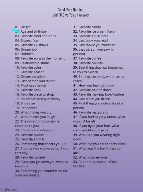 ask | image tagged in send me a number | made w/ Imgflip meme maker