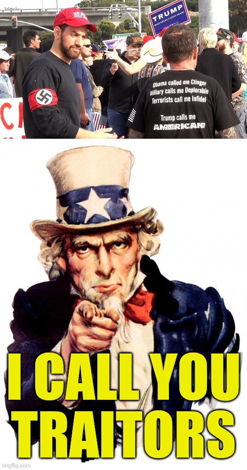 I CALL YOU
TRAITORS | image tagged in american traitors,memes,uncle sam | made w/ Imgflip meme maker