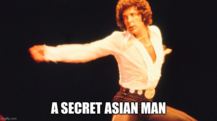Tom Jones | A SECRET ASIAN MAN | image tagged in tom jones | made w/ Imgflip meme maker