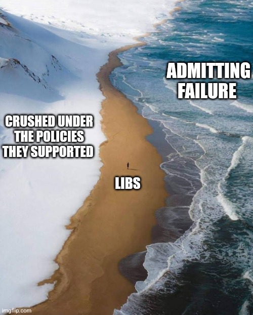 The odds | ADMITTING FAILURE; CRUSHED UNDER THE POLICIES THEY SUPPORTED; LIBS | image tagged in the odds,funny memes | made w/ Imgflip meme maker