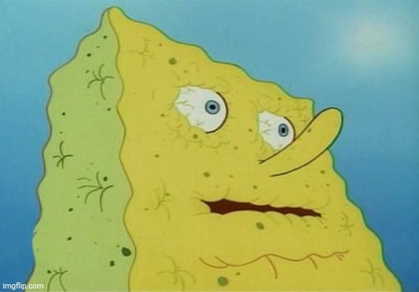 Dehydrated SpongeBob | image tagged in dehydrated spongebob | made w/ Imgflip meme maker