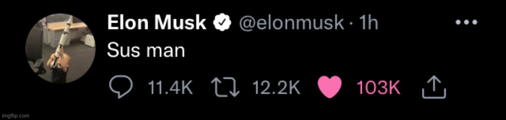 Only reason I have twitter | image tagged in memes,sus,among us,elon musk | made w/ Imgflip meme maker