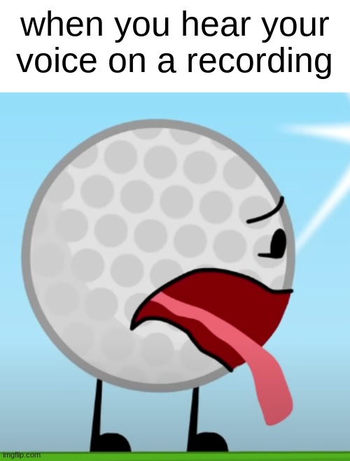 Ugly voice | when you hear your voice on a recording | image tagged in bfb | made w/ Imgflip meme maker