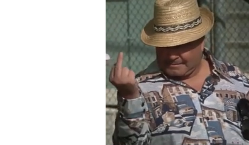 High Quality Buford T. Justice middle finger Blank Meme Template