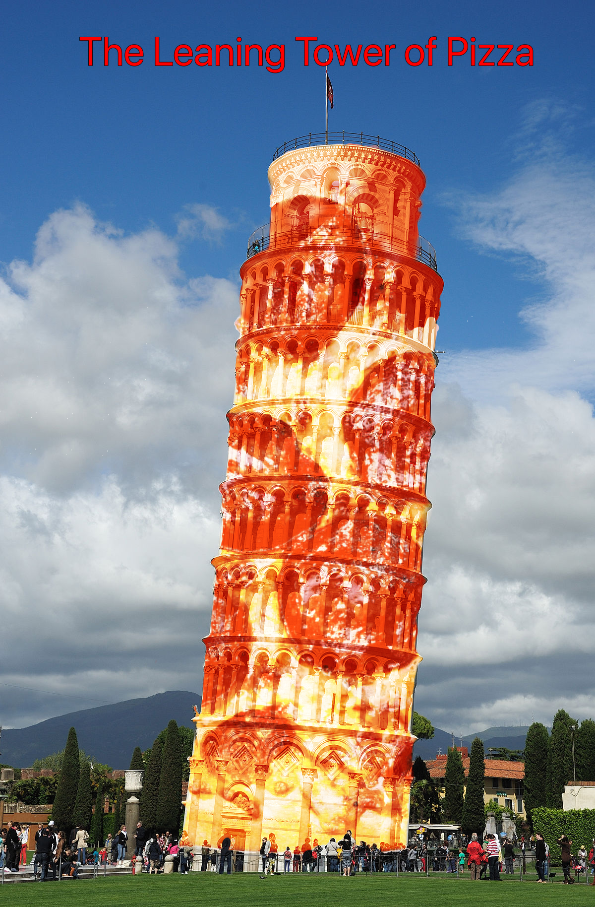 High Quality The Leaning Tower of Pizza Blank Meme Template