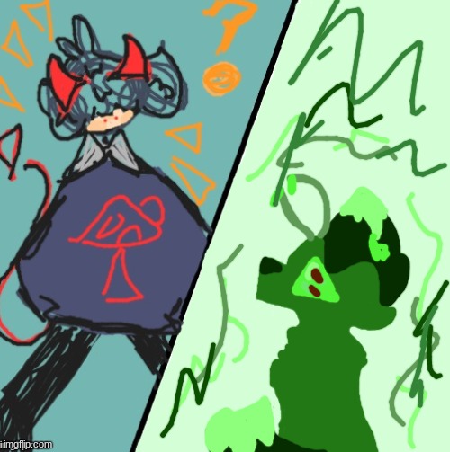 Mushlling V.S M0ssi3! Art Collab! | image tagged in stop reading the tags,why are you reading this,just stop | made w/ Imgflip meme maker