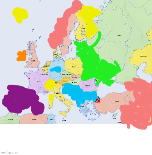 EUROPE BATTLE ROYALE | image tagged in map of europe | made w/ Imgflip meme maker