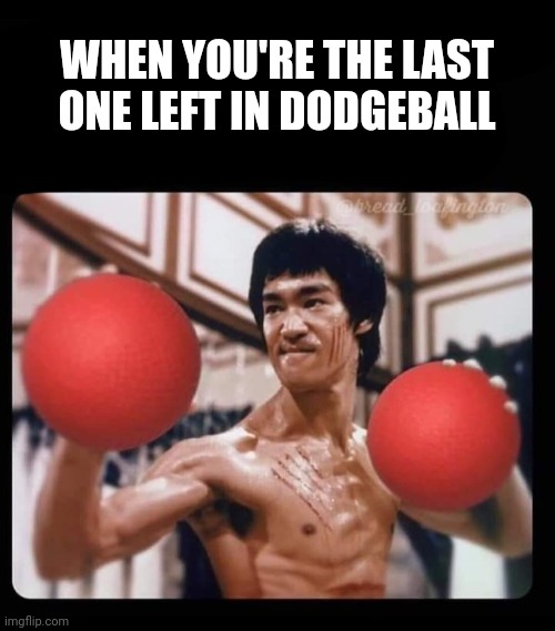 Dodge | WHEN YOU'RE THE LAST ONE LEFT IN DODGEBALL | image tagged in dodge | made w/ Imgflip meme maker