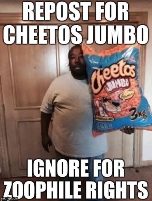 Repost | image tagged in cheetos,anti furry | made w/ Imgflip meme maker