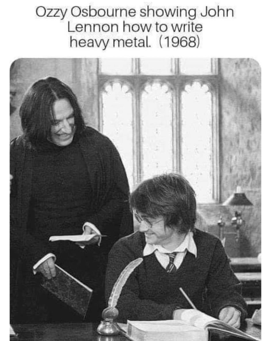 High Quality Ozzy Osbourne John Lennon Snape Harry Potter Blank Meme Template