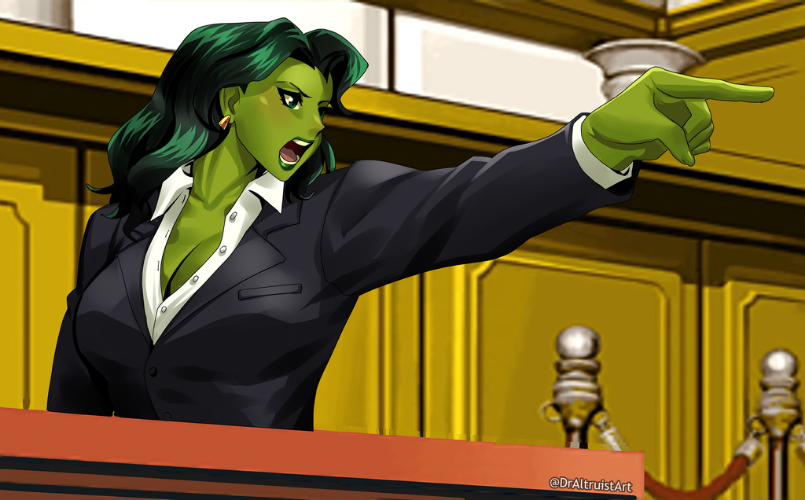 High Quality She-Hulk Courtroom Blank Meme Template